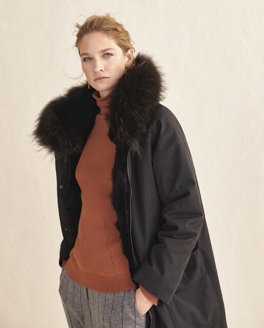 Inglés Negro Parka Color Desmontable Corte Mujer Limited El Woman De En ukZiXPOT