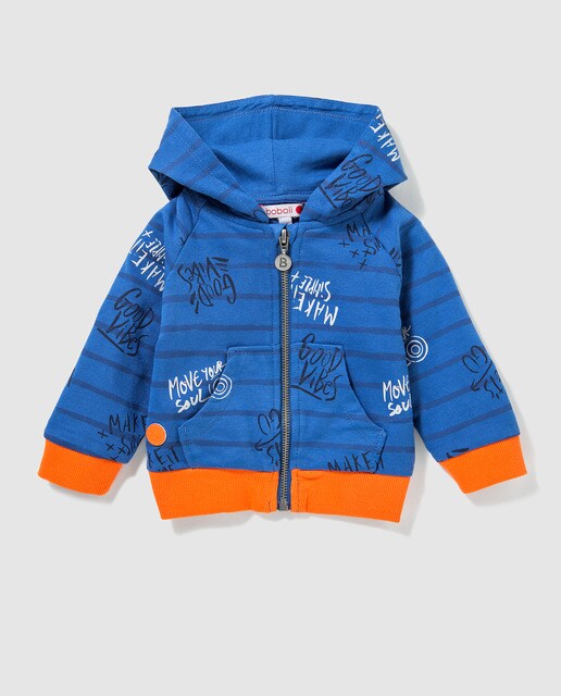 Sweatshirt de bebé menino Boboli azul às riscas