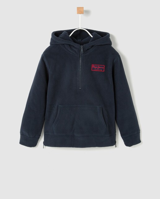 Sweatshirt de menino Pepe Jeans azul-marinho com capuz