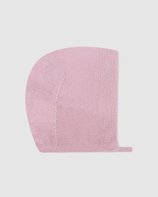 Gorro de bebé menina Gocco em tricot rosa