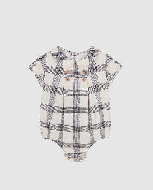 Babygrow de bebé menino Gocco aos quadrados
