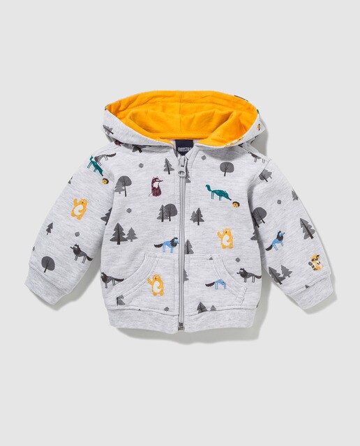 Sweatshirt de bebé Freestyle cinzenta com animais