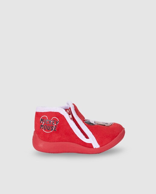 Pantufas de bebé Disney vermelhas com estampado do Mickey