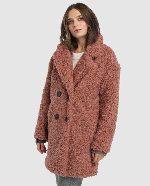 Abrigo de mujer Easy Wear de borrego con cierre cruzado · Easy Wear