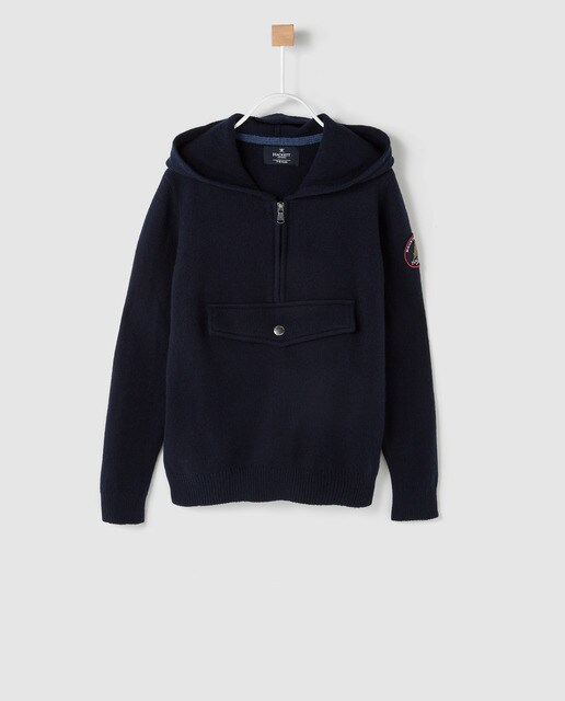Sweatshirt de menino Hackett em cinzento com capuz