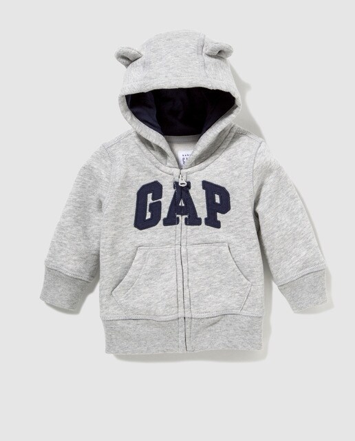 Sweatshirt de bebé menino Gap em cinzento com capuz