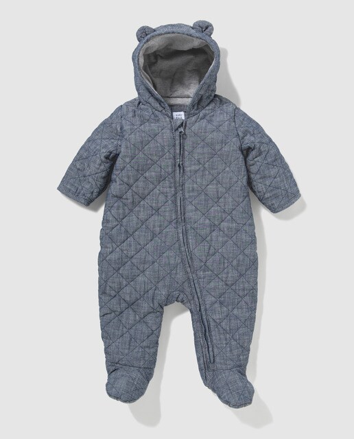 Babygro de bebé menino Gap em cinzento com capuz