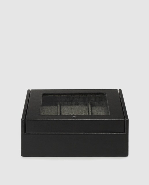 Porta-relógios Emidio Tucci preto com janela na tampa