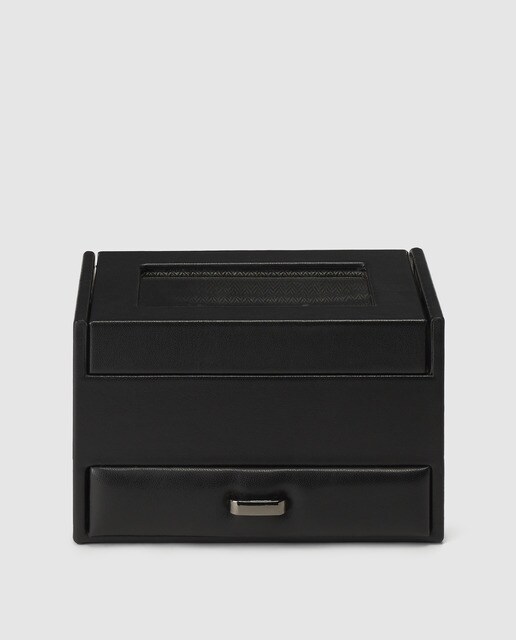 Porta-moedas Emidio Tucci de compartimento duplo preto