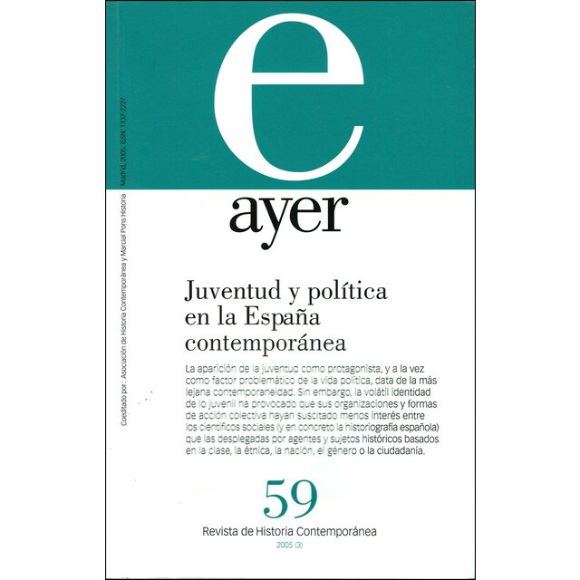 Juventud y política en la españa contemporánea: Ayer 59.pdf