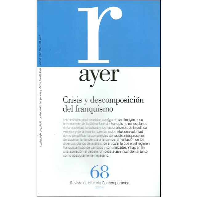 Crisis y descomposición del franquismo: Ayer 68.pdf