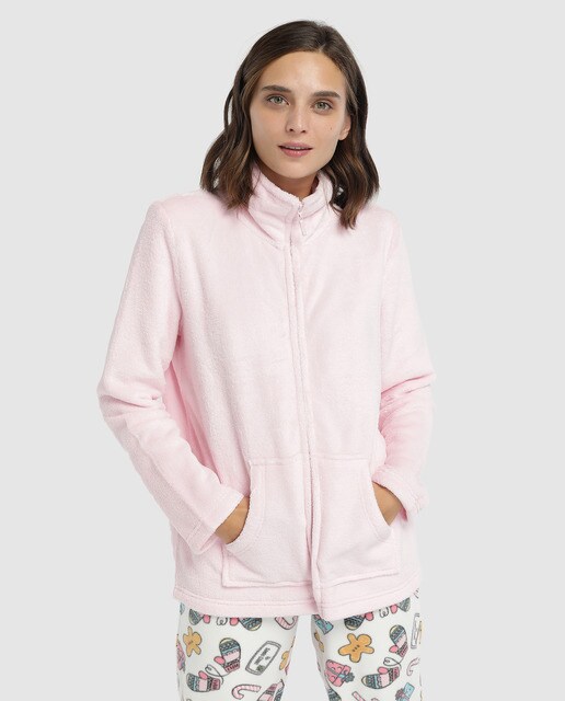 short zipped dressing gown