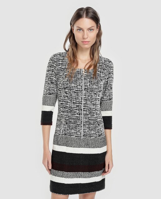 vestido tweed de mujer carmela rosso con manga francesa · carmela