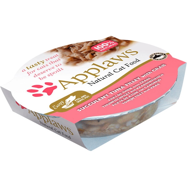 Feuchtfutter für Katzen mit Thunfisch und Krebs Becher 60 g