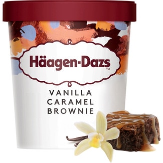 HAAGEN-DAZS helado de vainilla con brownie y caramelo tarrina 460 ml