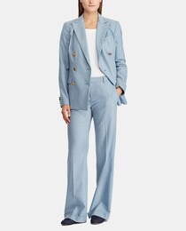 Calças largas de mulher Lauren Ralph Lauren com fecho à frente