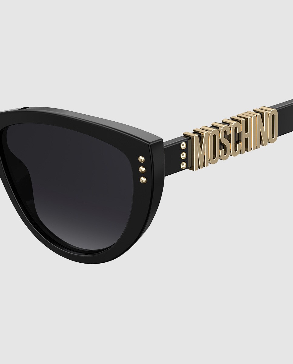 Gafas de sol de mujer Moschino cat eye de acetato en negro con detalle