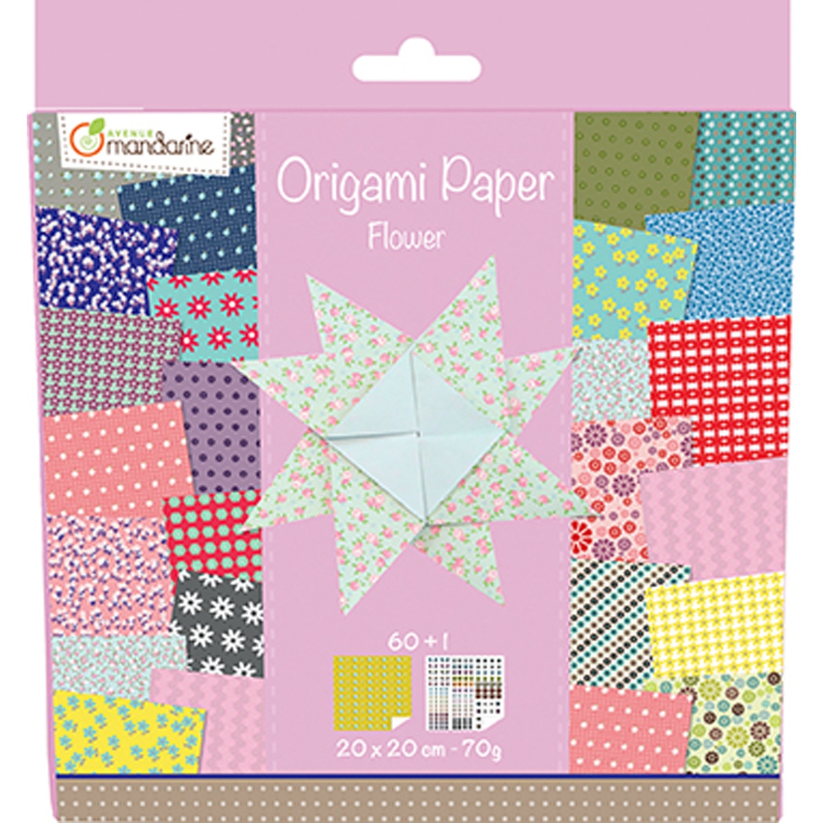 Origami Paper Flowers, 20X20 Cm, 60H, 70G Avenue Mandarine Multicolor