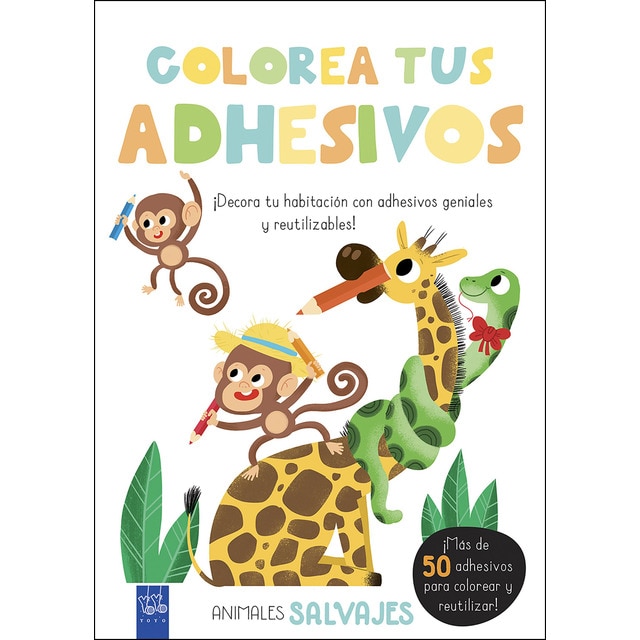Colorea tus adhesivos. Animales salvajes.pdf