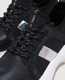 Con Joven Deportivas De Color Cordones Zapatillas Negro Mujer Fórmula SVGqUpzM