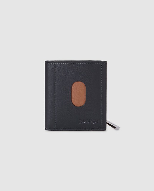 Carteira de homem Jo & Mr. Joe slim preta com fecho de correr