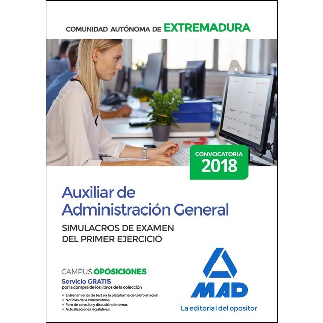 Auxiliar de administración general de la comunidad autónoma de extremadura. Simulacros de examen del primer ejercicio.pdf