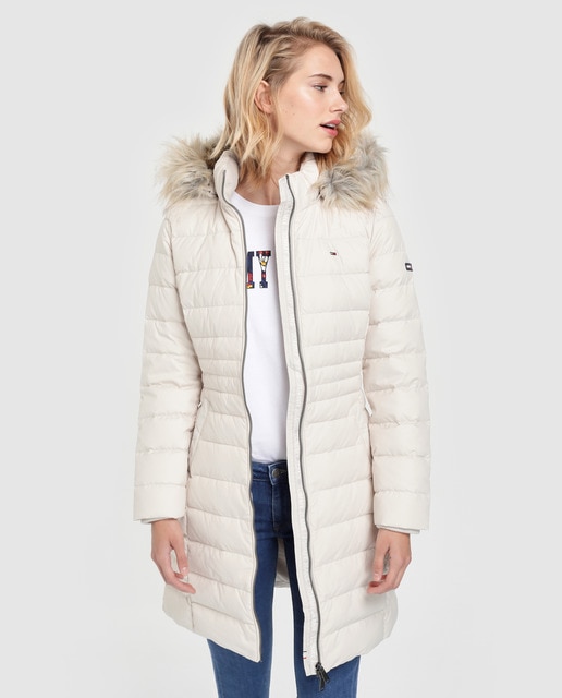 tommy jeans long padded hooded coat