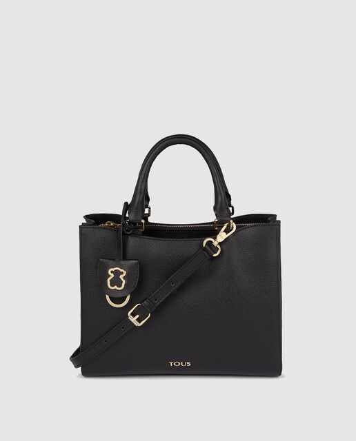 De Extraíble Asa En Bolso Tous Negro Pequeño Vacuna Con Piel Odalis Larga Mano dvxxw7