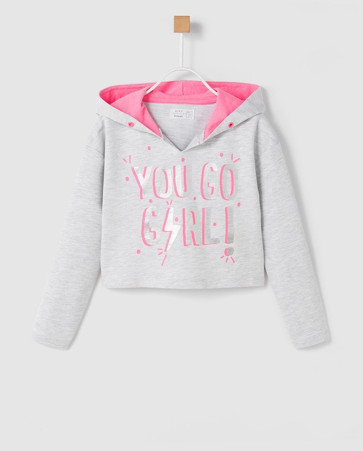 Sudadera de niña Freestyle Active en gris con serigrafía