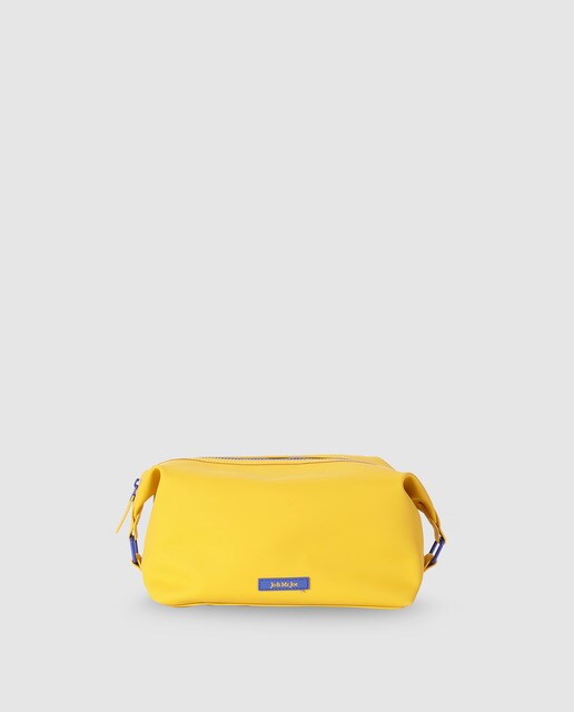 yellow toiletry bag