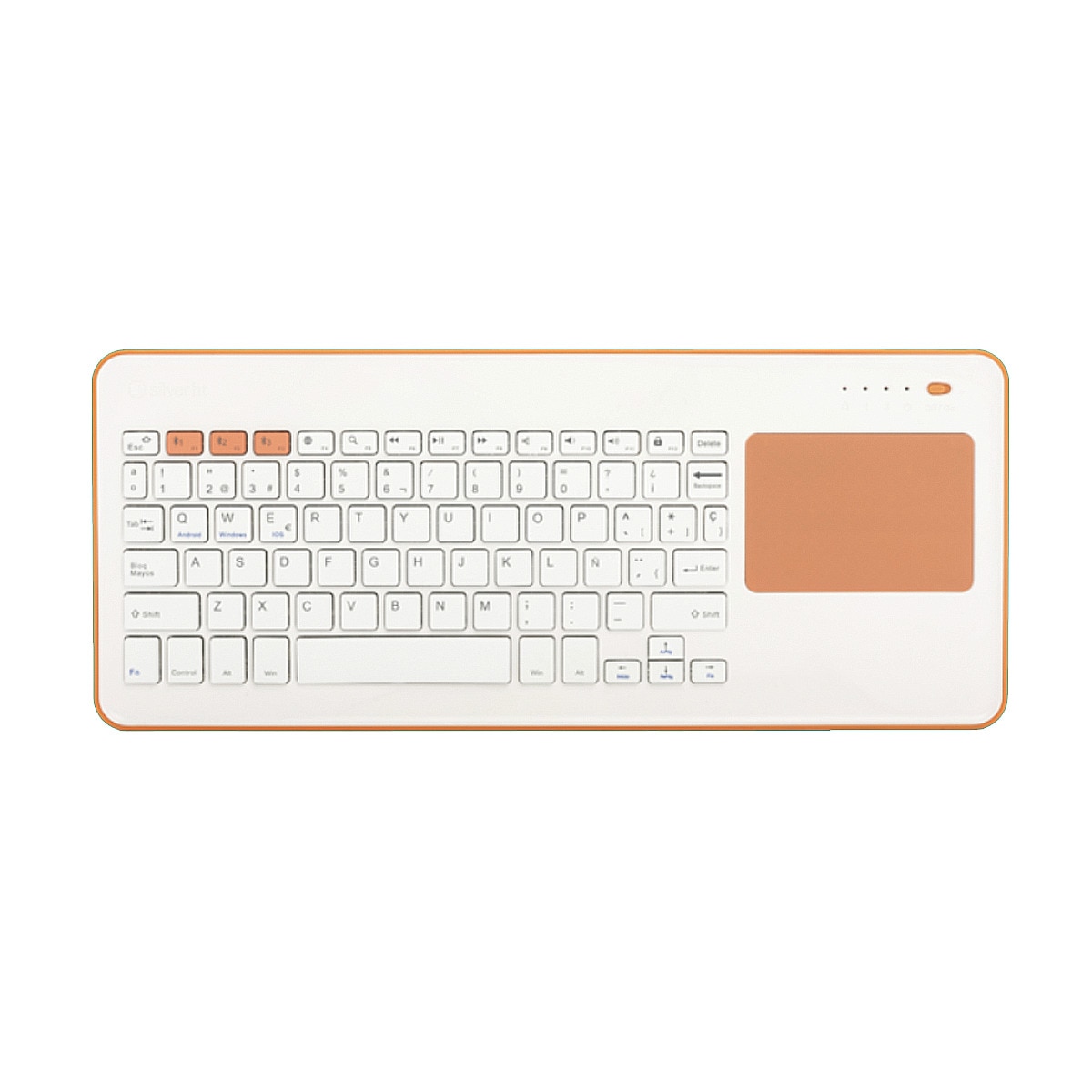 Teclado Smart TV inalámbrico Bluetooth SilverHT con Touchpad naranja