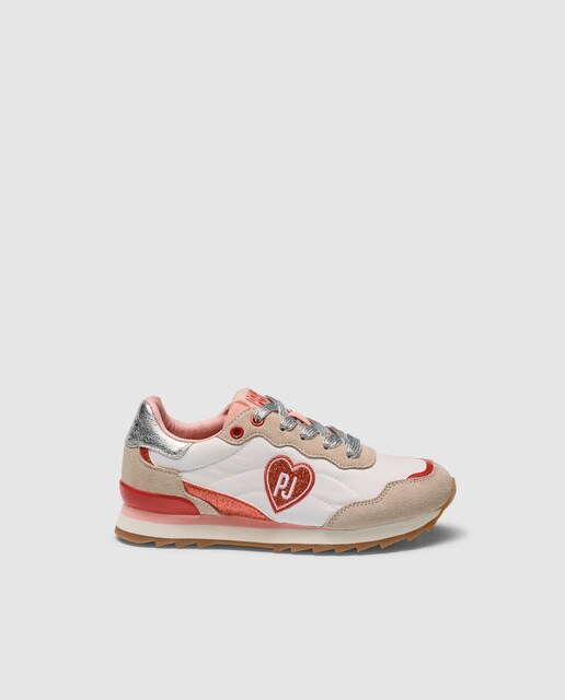 Blanco En De Niña Jeans Corazón Con Zapatillas Pepe Deportivas Parche Color stdQrCxh