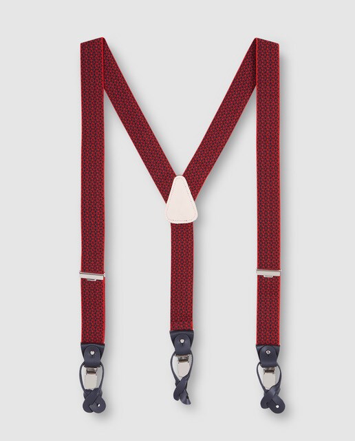 Suspensórios Dustin elásticos vermelhos com jacquard