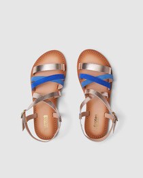 Piel En Oro Color Sandalias De Brotes Niña vNO0mn8w