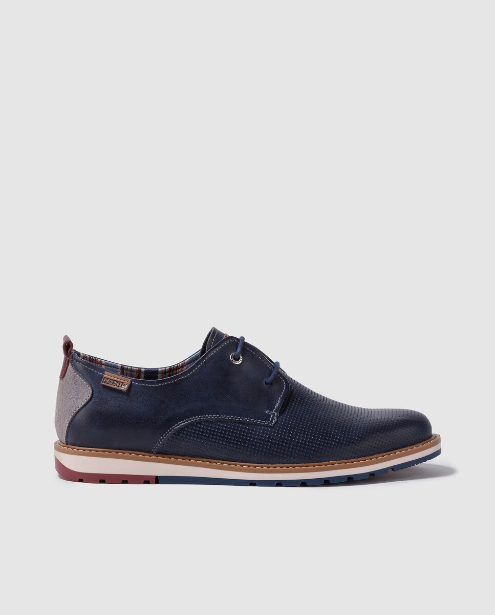 Pikolinos Cordones Hombre En Azul De Color Zapatos Piel 7YgvIfyb6