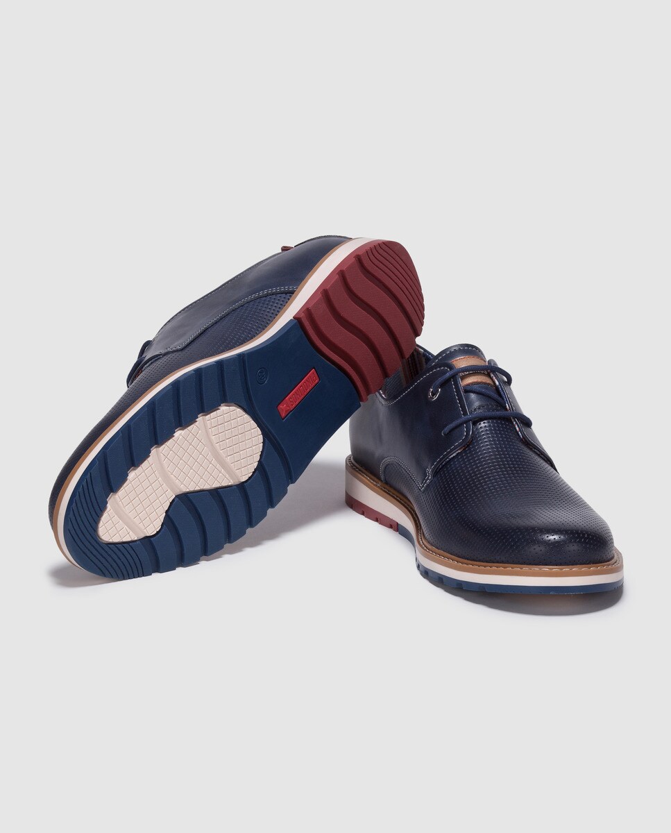 Pikolinos Cordones Hombre En Azul De Color Zapatos Piel 7YgvIfyb6