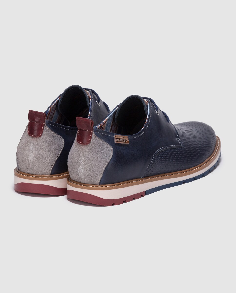 Pikolinos Cordones Hombre En Azul De Color Zapatos Piel 7YgvIfyb6