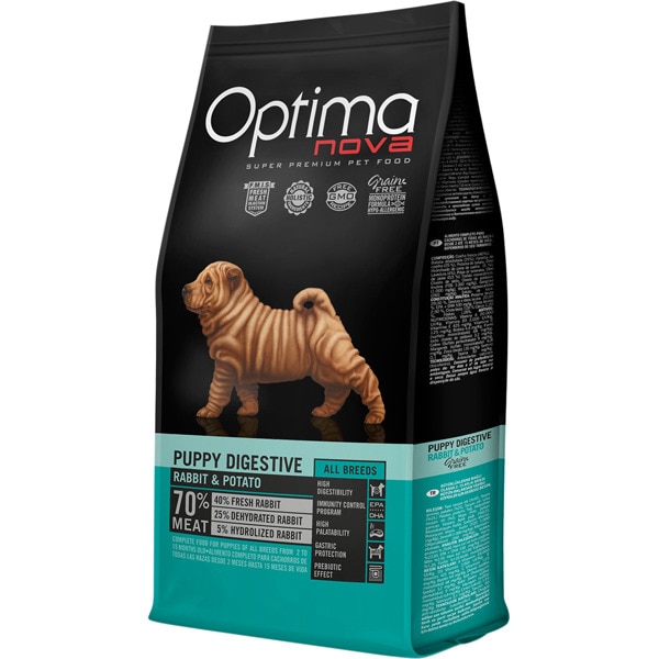 PUPPY DIGESTIVE ALL BREEDS Trockenfutter für Hundewelpen aller Rassen Behälter 2 kg mit Kaninchen und Kartoffel