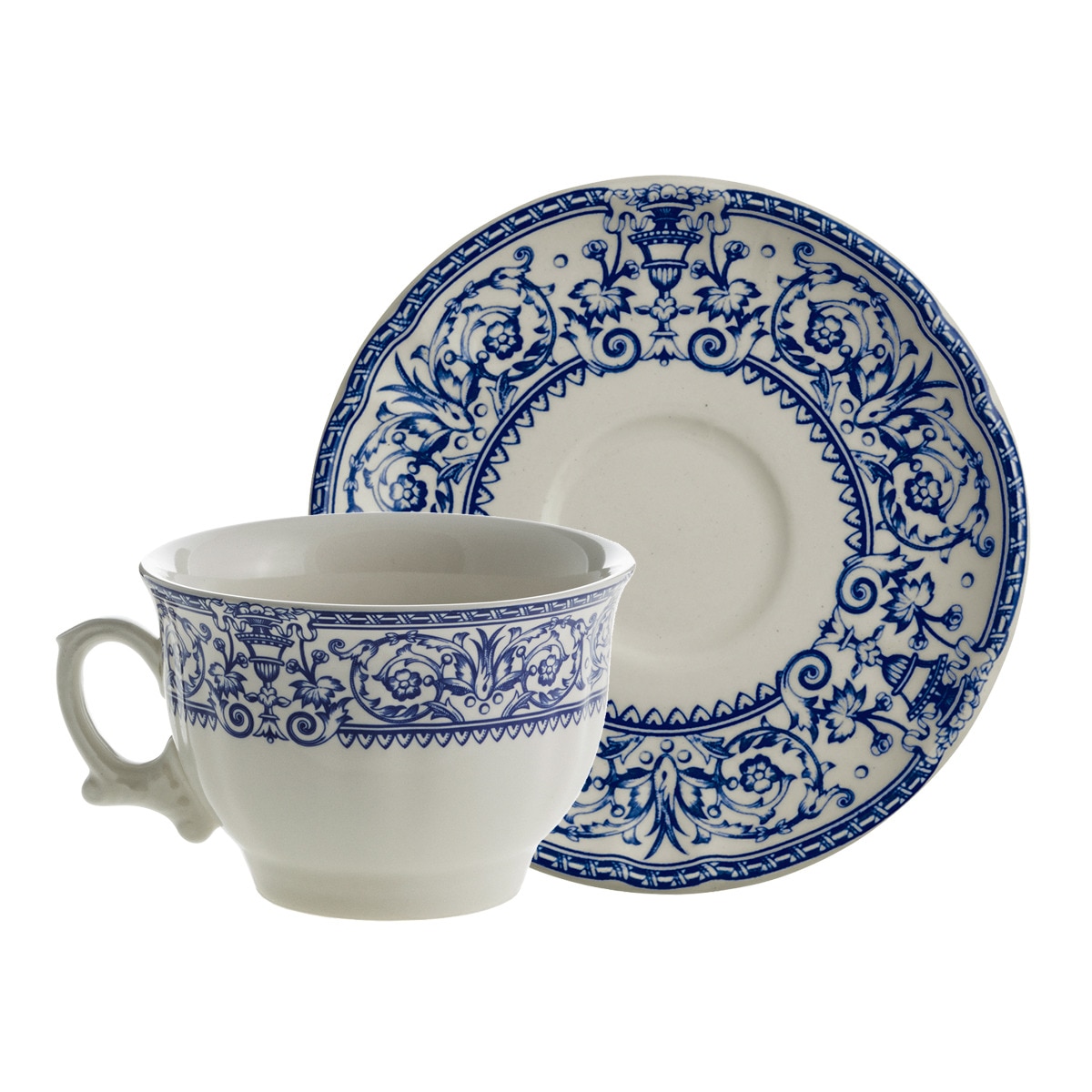 La Cartuja De Sevilla - Taza De Desayuno Con Plato Imperio 150 Aniversario La Cartuja De Sevilla.