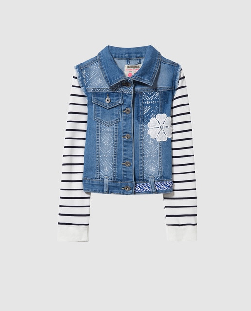 Desigual Girls Striped Denim Jacket Desigual Fashion El Corte Ingles