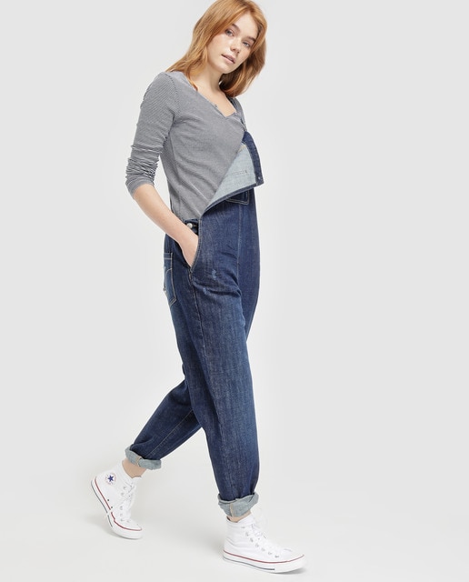 boyfriend denim dungarees