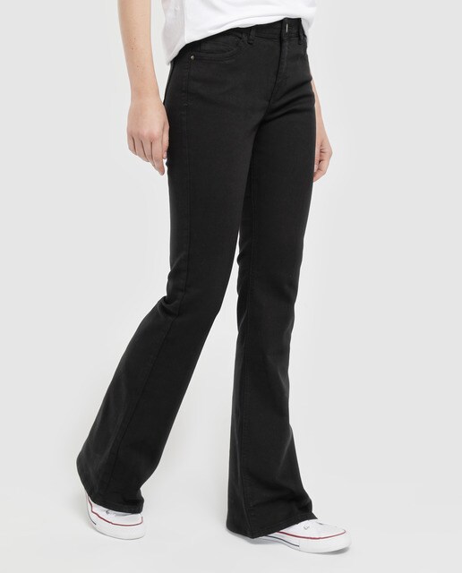 womens black bell bottom jeans