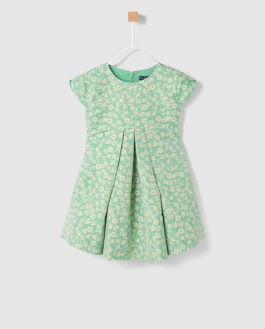 girls green floral dress