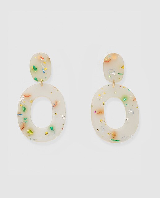 Brincos Fórmula Joven brancos fluorescentes