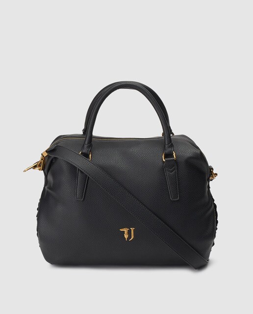 De Asa Trussardi Con Larga Bolso Jeans Negro Extraíble Mano En ROCwqvf