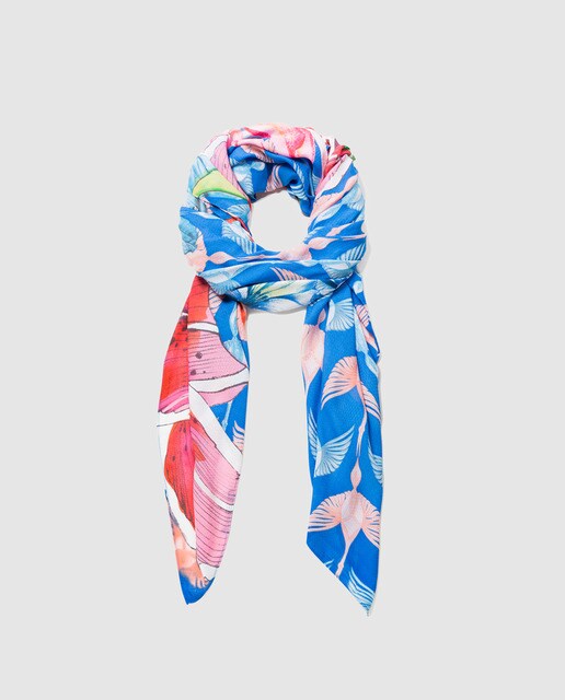Foulard Desigual Blue Flower Multicolor