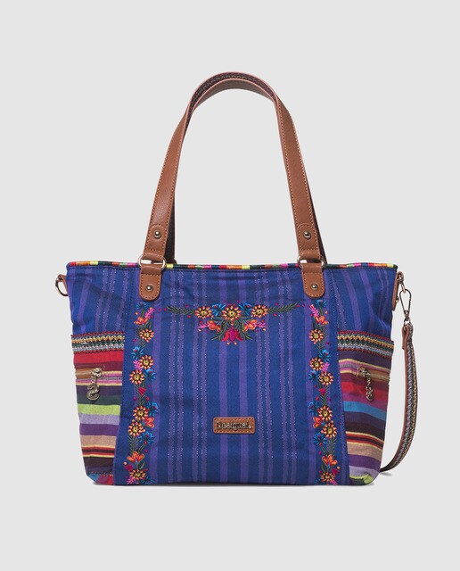 bolso azul marino desigual