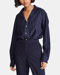 Camisa de mulher Polo Ralph Lauren às riscas e com manga comprida