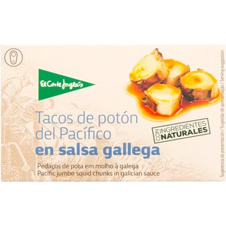 EL CORTE INGLES tacos de potón del Pacífico en salsa gallega lata 67 g neto escurrido