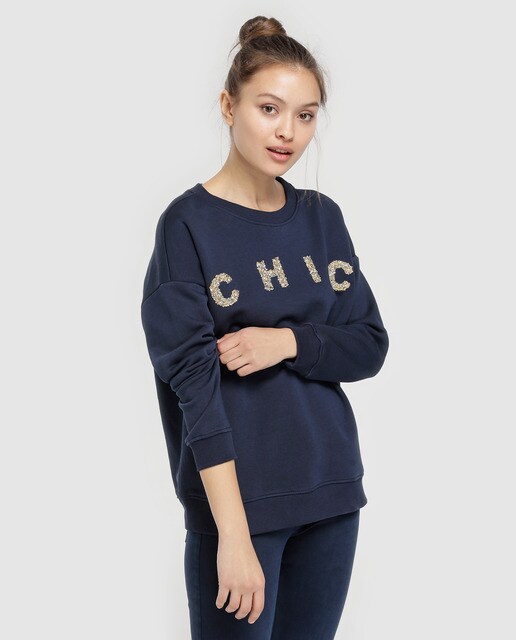 ladies navy blue sweatshirt